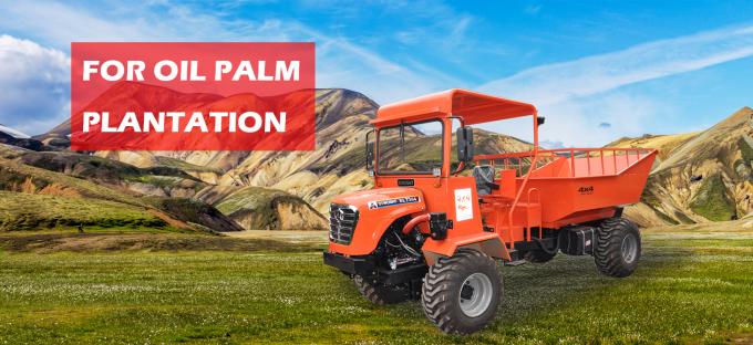 Mini caminhão basculante articulado da movimentação de quatro rodas para a agricultura na plantação da palma de óleo 6